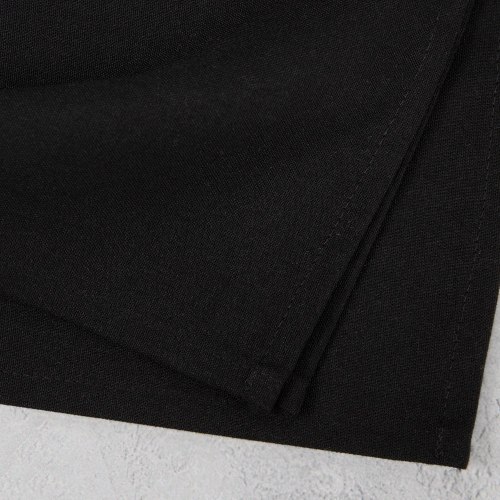 BOKSER Spun Soft Tablecloth, 100% Polyester, 120in Round, Black